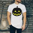 Happy Halloween Scary Black Pumpkin Pattern Unisex Jersey Short Sleeve Crewneck Tshirt