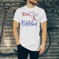 Red White Blessed 4Th Of July Cute Patriotic America Jersey T-Shirt