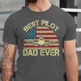 Best Pilot Dad Ever Fathers Day American Flag 4Th Of July Unisex Jersey Short Sleeve Crewneck Tshirt