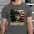 Funny Best Husky Dad Ever American Flag 4Th Of July Vintage Unisex Jersey Short Sleeve Crewneck Tshirt