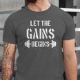 Let The Gains Begin Gym Bodybuilding Fitness Sports Jersey T-Shirt