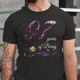 97 Years Old Awesome Floral 1925 97Th Birthday Jersey T-Shirt