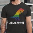 Allysaurus Dinosaur In Rainbow Flag For Ally Lgbt Pride Jersey T-Shirt