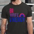 Bi Wife Energy Bisexual Pride Bisexual Rainbow Flag Bi Pride V2 Unisex Jersey Short Sleeve Crewneck Tshirt