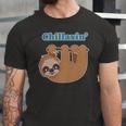Chillaxin Cartoon Sloth Hanging In A Tree Jersey T-Shirt