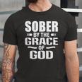 Christian Jesus Religious Saying Sober By The Grace Of God Jersey T-Shirt
