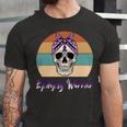 Epilepsy Warrior Skull Women Vintage Purple Ribbon Epilepsy Epilepsy Awareness V2 Unisex Jersey Short Sleeve Crewneck Tshirt