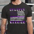 Epilepsy Warrior Usa Flag United States Flag Epilepsy Epilepsy Awareness Unisex Jersey Short Sleeve Crewneck Tshirt