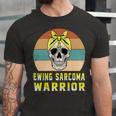 Ewings Sarcoma Warrior Skull Women Vintage Yellow Ribbon Ewings Sarcoma Ewings Sarcoma Awareness V2 Unisex Jersey Short Sleeve Crewneck Tshirt