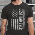 Fathers Day Best Dad Ever American Flag Jersey T-Shirt