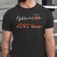 Fighter Adhd Warrior Heartbeat Orange Ribbon Attention Deficit Hyperactivity Disorder Adhd Awareness Unisex Jersey Short Sleeve Crewneck Tshirt