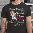 Friends Dont Let Friends Fight Brain Cancer Alone Unicorn Grey Ribbon Brain Cancer Brain Cancer Awareness V2 Unisex Jersey Short Sleeve Crewneck Tshirt