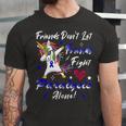 Friends Dont Let Friends Fight Paralysis Alone Unicorn Blue Ribbon Paralysis Paralysis Awareness Unisex Jersey Short Sleeve Crewneck Tshirt