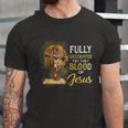 Fully Vaccinated By The Blood Of Jesus Cross Faith Christian Unisex Jersey Short Sleeve Crewneck Tshirt