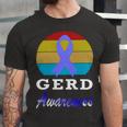 Gerd Awareness Vintage Periwinkle Blue Ribbon Gastroesophageal Reflux Disease Gerd Awareness Unisex Jersey Short Sleeve Crewneck Tshirt