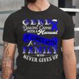 Gerd Doesnt Come With A Manual It Comes With A Family Who Never Gives Up Periwinkle Blue Ribbon Gastroesophageal Reflux Disease Gerd Awareness Unisex Jersey Short Sleeve Crewneck Tshirt