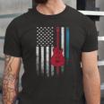Guitar Music Musician 4Th Of July American Flag Usa America Jersey T-Shirt