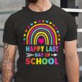 Happy Last Day Of School Teacher Student Graduation Rainbow Jersey T-Shirt