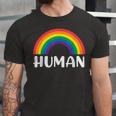 Human Rainbow Lgbt Pride Homo Lesbian Pride Unisex Jersey Short Sleeve Crewneck Tshirt