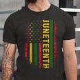 Juneteenth Us Flag Black King Melanin Dad Men Fathers Day Unisex Jersey Short Sleeve Crewneck Tshirt