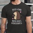 Just A Girl Who Loves Hedgehogs Cute Hedgehog Girl Jersey T-Shirt