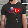 Loving Usa Turkey Flag Heart Turkish 13 Shirt Unisex Jersey Short Sleeve Crewneck Tshirt