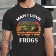 Man I Love Frogs Funny Retro Frog Unisex Jersey Short Sleeve Crewneck Tshirt