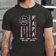 Papa Est 2021 Emma Noah Olivia William Sophia Vintage American Flag Jersey T-Shirt