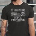 My Papa Is My Hero Firefighter For Grandchild Kids Jersey T-Shirt