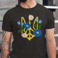 Peace In The Crest Of Ukraine Peace And Solidarity For Ukraine Unisex Jersey Short Sleeve Crewneck Tshirt