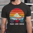 Peace Love Cruising Family Cruise Vacation Matching Gift V2 Unisex Jersey Short Sleeve Crewneck Tshirt