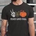 Peace Love Fall Peace Love Pumpkin Unisex Jersey Short Sleeve Crewneck Tshirt