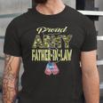 Proud Army Father-In-Law Us Flag Dog Tag Military Dad-In-Law Jersey T-Shirt