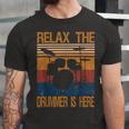 Relax The Drummer Here Unisex Jersey Short Sleeve Crewneck Tshirt