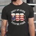 Shut Up Liver Youre Fine Usa Beer National Celebration Jersey T-Shirt