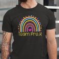 Team Pre K Teacher Rainbow Heart Education Jersey T-Shirt