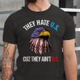 They Hate Us Cuz They Aint Us Bald Eagle Funny 4Th Of July Unisex Jersey Short Sleeve Crewneck Tshirt