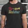 Vintage The Jazzfather Happy Fathers Day Trumpet Player Jersey T-Shirt
