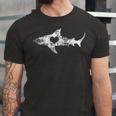 Vintage Shark Silhouette Hammerhead Shark Tiger Shark Heart 158 Trending Shirt Unisex Jersey Short Sleeve Crewneck Tshirt