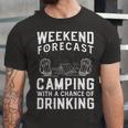 Weekend Forecast Camping With A Chance 22 Shirt Unisex Jersey Short Sleeve Crewneck Tshirt