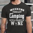 Weekend Forecast Camping With Wine 12 Shirt Unisex Jersey Short Sleeve Crewneck Tshirt