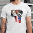 4Th Of July Fun American Flag Dalmatian Dog Lover Jersey T-Shirt