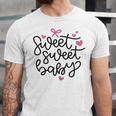 Baby Shower Text Pink Heart Ribbon Design Sweet Sweet Baby Unisex Jersey Short Sleeve Crewneck Tshirt