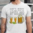 Beer Drinking Dont Worry Ive Had Both My Shots And Booster V2 Unisex Jersey Short Sleeve Crewneck Tshirt