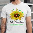 Brain Disabilities Awareness Faith Hope Love Unisex Jersey Short Sleeve Crewneck Tshirt