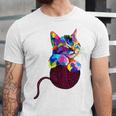 Cute Cat Gift For Kitten Lovers Colorful Art Kitty Adoption Unisex Jersey Short Sleeve Crewneck Tshirt