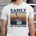 Easily Distracted By Guitars Quote For A Guitar Player Racerback Unisex Jersey Short Sleeve Crewneck Tshirt