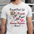 Friends Dont Let Friends Fight Arteriovenous Malformation Alone Unicorn Burgundy Ribbon Arteriovenous Malformation Support Arteriovenous Malformation Awareness Unisex Jersey Short Sleeve Crewneck Tshirt