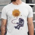 Funny Astronaut Monkey Blowing Sun V2 Unisex Jersey Short Sleeve Crewneck Tshirt