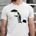 Funny Business Penguin Birds With Human Hands Unisex Jersey Short Sleeve Crewneck Tshirt